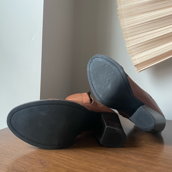 Women’s Brown Leather Heeled Boots - Picture 6 of 12